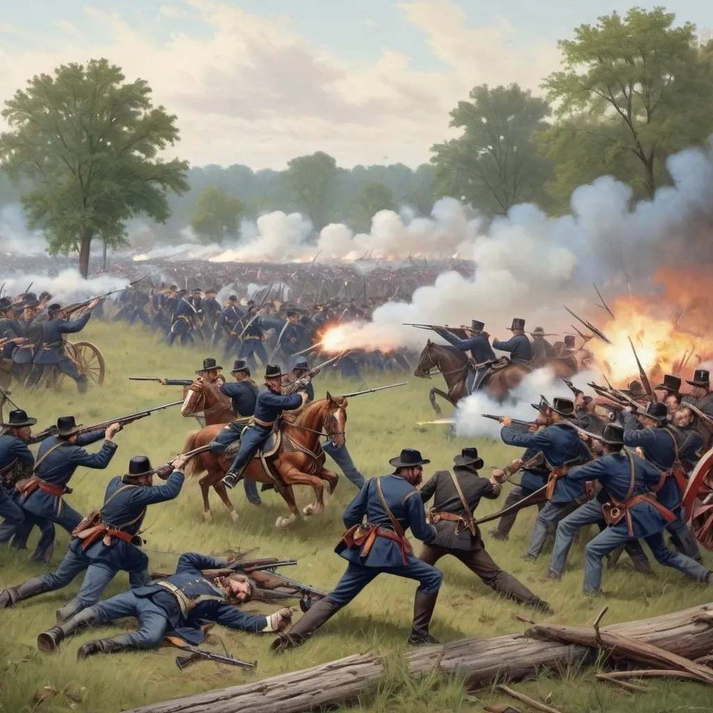 Prompt: a civil war battle