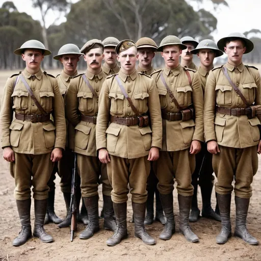 Prompt: WW1 Australian soldiers