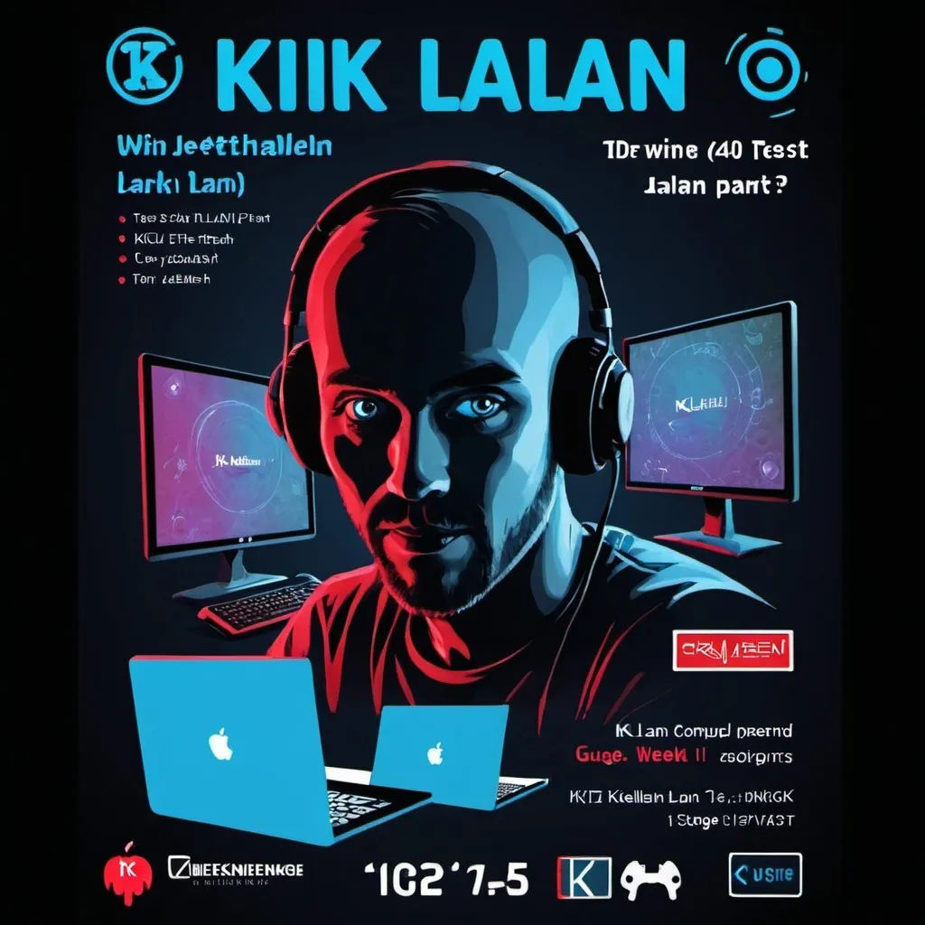 Prompt: Create a A3 poster for a computer lan party. withe the test  "KKIK LAN i Jethallen i weekenden i uge 40
 