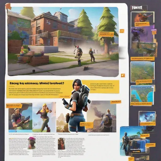 Prompt: fortnite school textbook page, images and paragraphs 