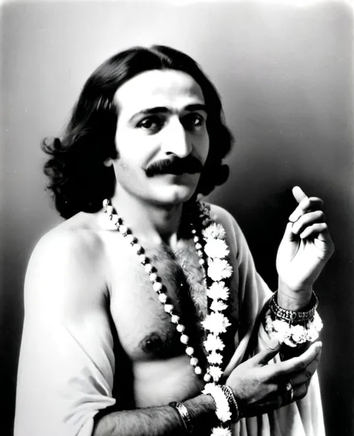 Prompt: Meher baba looking like God krishna from Mahabharat 