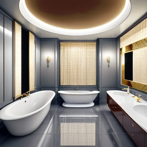 Prompt: luxurious futurist bathroom