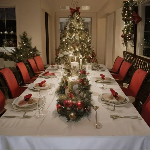 Prompt: christmas table