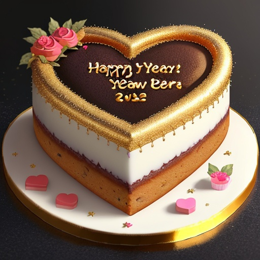 Prompt: heart of the new year ((cake))
gold 
