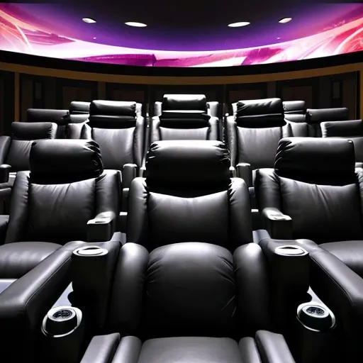 Prompt: luxurious futurist movie theater