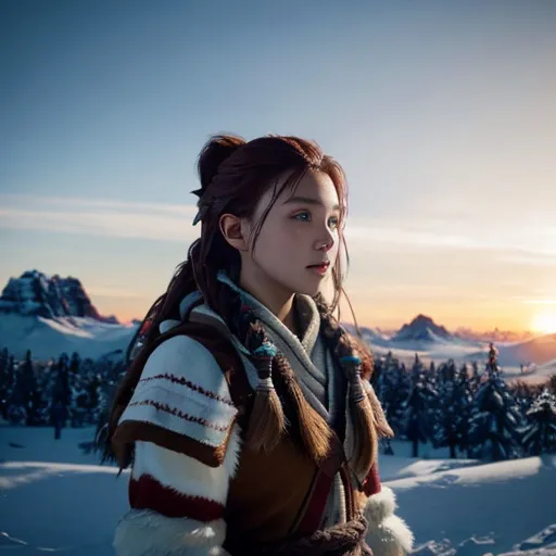 Prompt: warm christmas , aloy , horizon zero dawn , 600K UHD