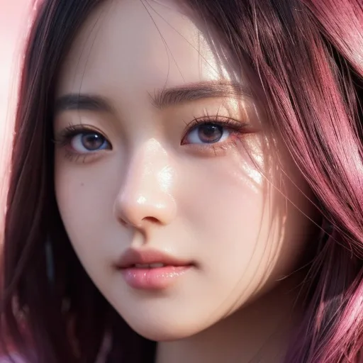 Prompt:  Nezuko Kamado, smooth soft skin, big dreamy eyes, black eye liner, pink long big lashes, beautiful intricate colored pink hair, symmetrical, anime wide eyes, soft lighting, detailed face, by makoto shinkai, stanley artgerm lau, wlop, rossdraws, , looking into camera 
Heavenly beauty, 256k, 100cm, f/1. 10, high detail, sharp focus, perfect anatomy, highly detailed, detailed and high quality background, oil painting, digital painting, Trending on artstation, UHD, 128K, quality, Big Eyes, artgerm, highest quality stylized character concept masterpiece, award winning digital 3d, hyper-realistic, intricate, 256K, UHD, HDR, image of a gorgeous, beautiful, dirty, highly detailed face, hyper-realistic facial features, cinematic 4D volumetric,ultrarealistic, perfect face, ultrafuturistic background heavenly beauty, 256k, 100cm, f/1. 10, high detail, sharp focus, perfect anatomy, highly detailed, detailed and high quality background, digital painting, Trending on artstation, UHD, 128K, quality, Big Eyes, artgerm, highest quality stylized character concept masterpiece, award winning digital 4d, hyper-realistic, intricate, 256K, UHD, HDR, image of a gorgeous, beautiful, dirty, highly detailed face, hyper-realistic facial features, cinematic 4D volumetric, 4D anime girl, Full HD render + immense detail + dramatic lighting + well lit + fine | ultra - detailed realism, full body art, lighting, high - quality, engraved, ((photorealistic)), ((hyperrealistic))