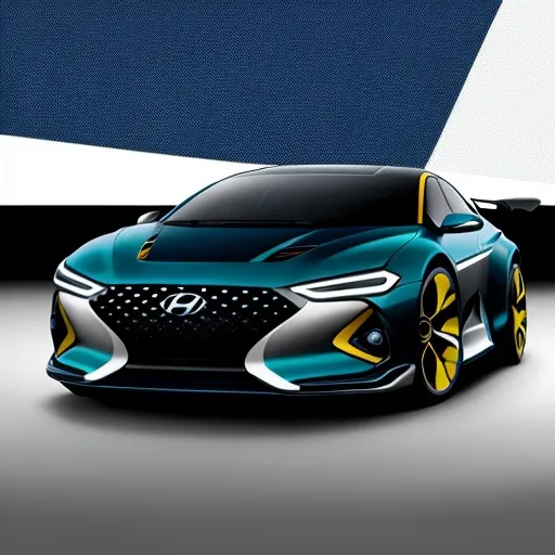 Prompt: a new hyundai sportive car futurist ultra-design pop color