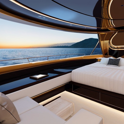 Prompt: luxurious futurist yacht