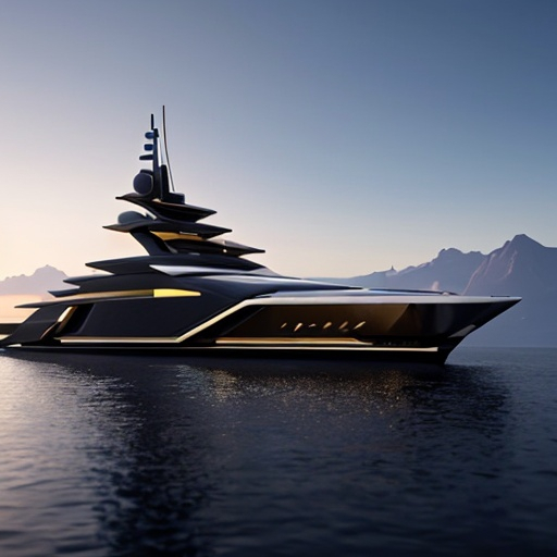 Prompt: luxurious futurist yacht