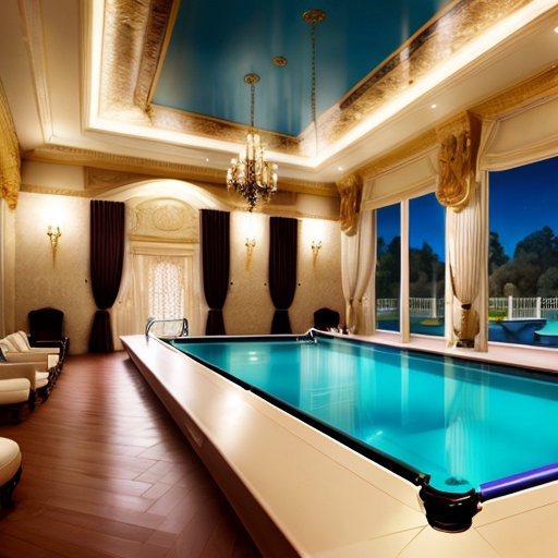 Prompt: a luxury pool room 