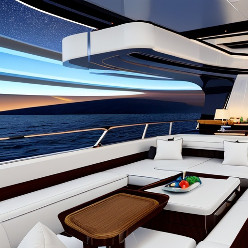 Prompt: luxurious futurist yacht