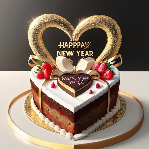 Prompt: heart of the new year ((cake))
gold 
