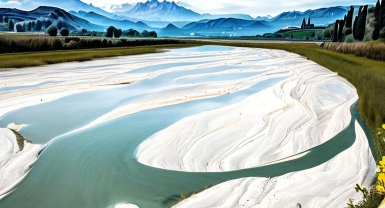 Prompt: tagliamento (( italy )) stylised