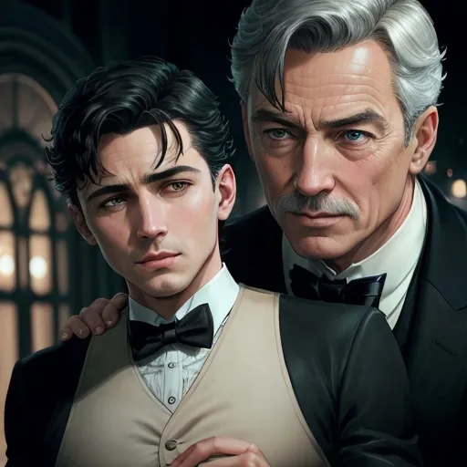 Prompt: Alfred Pennyworth with bruce wayne
