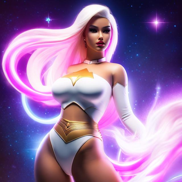 Prompt: Capture a precise, professional-grade in the highest possible quality photography woman bimbo superhero superherowear 


heavenly beauty, 128k, 50mm, f/1. 4, high detail, sharp focus, perfect anatomy, highly detailed, detailed and high quality background, oil painting, digital painting, Trending on artstation, UHD, 128K, quality, Big Eyes, artgerm, highest quality stylized character concept masterpiece, award winning digital 3d, hyper-realistic, intricate, 128K, UHD, HDR, image of a gorgeous, beautiful, dirty, highly detailed face, hyper-realistic facial features, cinematic 3D volumetric, illustration by Marc Simonetti, Carne Griffiths, Conrad Roset, 3D anime girl, Full HD render + immense detail + dramatic lighting + well lit + fine | ultra - detailed realism, full body art, lighting, high - quality, engraved, ((photorealistic)), ((hyperrealistic)),  ((perfect eyes)), ((perfect skin)), ((perfect hair))