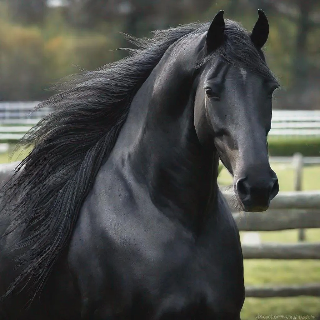 Prompt: splendid black horse 