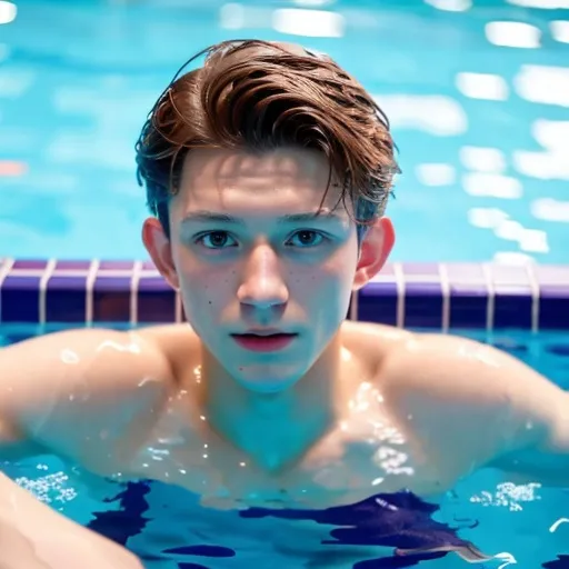 Prompt: tom holland  in the pool  UHD 
Heavenly beauty 600k, 100cm, f/1. 10, high detail