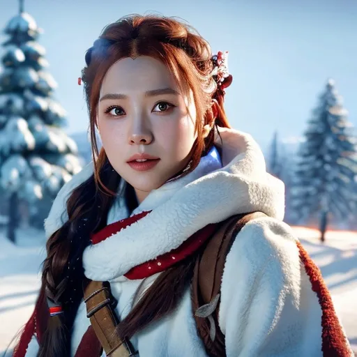 Prompt: warm christmas , aloy , horizon zero dawn , 600K UHD