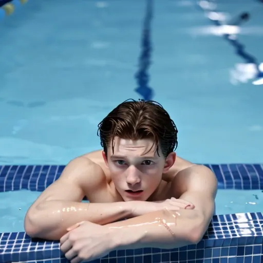 Prompt: tom holland  in the pool  UHD 600K