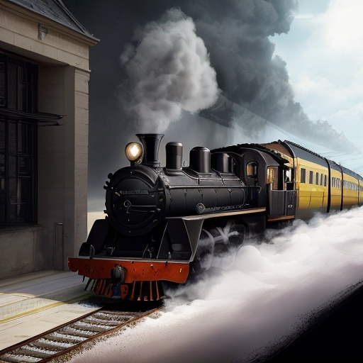 Prompt: the train of pôle express black