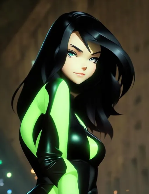 Prompt: woman , shego (( kim possible)) , real, ultrarealistic, perfect face, perfect skin, perfect body, ultrafuturistic background

Illustration by Makoto shinkai.

heavenly beauty, 128k, 50mm, f/1. 4, high detail, sharp focus, perfect anatomy, highly detailed, detailed and high quality background, oil painting, digital painting, Trending on artstation, UHD, 128K, quality, Big Eyes, artgerm, highest quality stylized character concept masterpiece, award winning digital 3d, hyper-realistic, intricate, 128K, UHD, HDR, image of a gorgeous, beautiful, dirty, highly detailed face, hyper-realistic facial features, cinematic 3D volumetric,  3D anime girl, Full HD render + immense detail + dramatic lighting + well lit + fine | ultra - detailed realism, full body art, lighting, high - quality, engraved, ((photorealistic)), ((hyperrealistic))