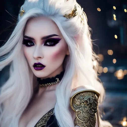 Prompt: dragon women , 28 years old , angry emotion,pretty women, aetheric , aetheric aura , long white hair , hair chain, thin eyes , gold iris , light dragonic makeup , light dragonic dress , hand chain , stiletto nails with black base color gradient to white , white styleto shoe , night background with a moon , perfect composition, hyperrealistic, super detailed, 8k, high quality , illustration by Marc Simonetti, Carne Griffiths, Conrad Roset, 3D anime girl, Full HD render + immense detail + dramatic lighting + well lit + fine | ultra - detailed realism, full body art, lighting, high - quality, engraved, ((photorealistic)), ((hyperrealistic))

vaporwave aesthetic digital painting with neon purple lighting of a girl with very short pink hair , serious, wet hair, slim, fit, hdr, uhd, 8k, highly detailed, professional, vivid colors, punk rockmajestic , exuberant, on a beach, realistic, detailed, high fantasy, concept art, lush, vibrant, freckles. Galaxy Space. little girls at a party.