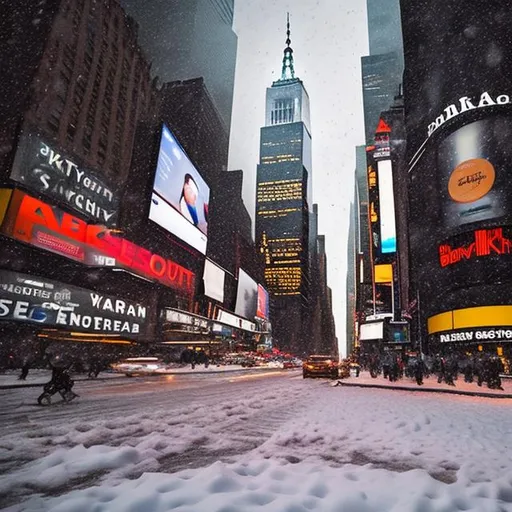 Prompt: Capture a precise, professional-grade in the highest possible quality photography new york in the snowy