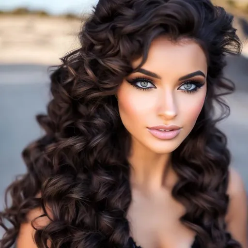 Prompt: Capture a precise, professional-grade in the highest possible quality photography of an curly brown haired young woman.

((She has long navy hair )). ((She has large, blue eyes)). She's a little muscular with a tanned skin. ((She have large eyelashes, rock make-up)). She's wearing a rock outfit, with a fishnet top.

The background is a dark nightclub, in which she dances

heavenly beauty, 128k, 50mm, f/1. 4, high detail, sharp focus, perfect anatomy, highly detailed, detailed and high quality background, oil painting, digital painting, Trending on artstation, UHD, 128K, quality, Big Eyes, artgerm, highest quality stylized character concept masterpiece, award winning digital 3d, hyper-realistic, intricate, 128K, UHD, HDR, image of a gorgeous, beautiful, dirty, highly detailed face, hyper-realistic facial features, cinematic 3D volumetric, illustration by Marc Simonetti, Carne Griffiths, Conrad Roset, 3D anime girl, Full HD render + immense detail + dramatic lighting + well lit + fine | ultra - detailed realism, full body art, lighting, high - quality, engraved, ((photorealistic)), ((hyperrealistic)),  ((perfect eyes)), ((perfect skin)), ((perfect hair))
