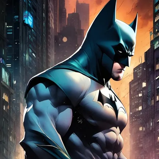 Prompt: batman , animated séries , perfect composition, hyperrealistic, super detailed, 8k, high quality , illustration by Marc Simonetti, Carne Griffiths, Conrad Roset, Full HD render + immense detail + dramatic lighting + well lit + fine | ultra - detailed realism, full body art, lighting, high - quality, engraved, ((photorealistic)), ((hyperdetailed white eyes)) and beautiful hyperdetailed feminine attractive face and nose and big lips, perfect  red shy blush with smile, backlit, ((intricately hyperdetailed )) ,  hyperrealistic, sharp focus, glamour, volumetric studio lighting, triadic colors,  beauty, sensual feminine romance, professional, sensual feminine, perfect composition, unreal engine 8k octane