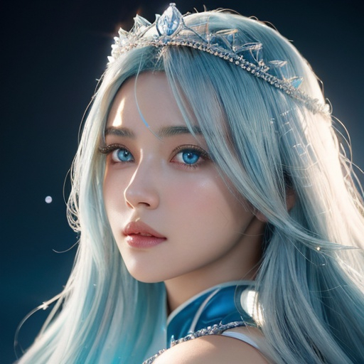 Prompt: A beautiful 15 ft tall 20 year old ((america)) light with cleavage ocean elemental  with light skin and a beautiful face. She has long white curve hair  She wears a beautiful slim blue dress. She has brightly glowing blue eyes and ocean droplet shaped pupils. She wears a blue tiara on her head. She has a blue powered. She is using blue water magic battle pose. Full body art. {{{{high quality art}}}} ((goddess)). Illustration. Concept art. Symmetrical face. Digital. Perfectly drawn. A cool background.beautiful intricate colored white hair, symmetrical, anime wide eyes, soft lighting, detailed face, by makoto shinkai, stanley artgerm lau, wlop, rossdraws, , looking into camera Heavenly beauty, 256k, 100cm, f/1. 10, high detail, sharp focus, perfect anatomy, highly detailed, detailed and high quality background, oil painting, digital painting, Trending on artstation, UHD, 128K, quality, Big Eyes, artgerm, highest quality stylized character concept masterpiece, award winning digital 3d, hyper-realistic, intricate, 256K, UHD, HDR, image of a gorgeous, beautiful, dirty, highly detailed face, hyper-realistic facial features, cinematic 4D volumetric,ultrarealistic, perfect face, ultrafuturistic background heavenly beauty, 256k, 100cm, f/1. 10, high detail, sharp focus, perfect anatomy, highly detailed, detailed and high quality background, digital painting, Trending on artstation, UHD, 128K, quality, Big Eyes, artgerm, highest quality stylized character concept masterpiece, award winning digital 4d, hyper-realistic, intricate, 256K, UHD, HDR, image of a gorgeous, beautiful, dirty, highly detailed face, hyper-realistic facial features, cinematic 4D volumetric, 4D anime girl, Full HD render + immense detail + dramatic lighting + well lit + fine | ultra - detailed realism, full body art, lighting, high - quality, engraved, ((photorealistic)), ((hyperrealistic))