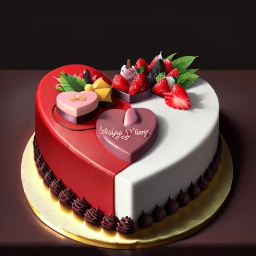 Prompt: heart of the new year ((cake))
cake design , 
exotic fruit
