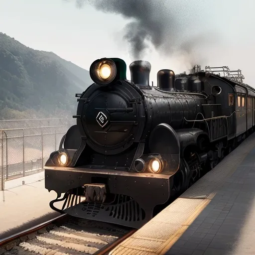 Prompt: the train of pôle express black