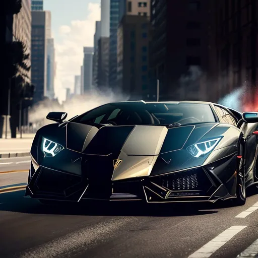 Prompt: bruce wayne ((billionaire )) with a very powerful and very stylish Lamborghini 254k UHD