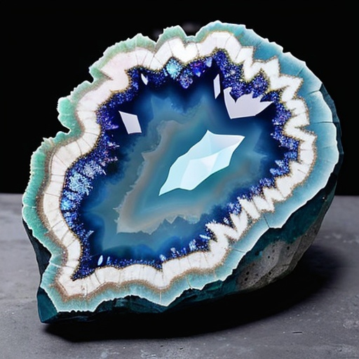 Prompt: geode blue