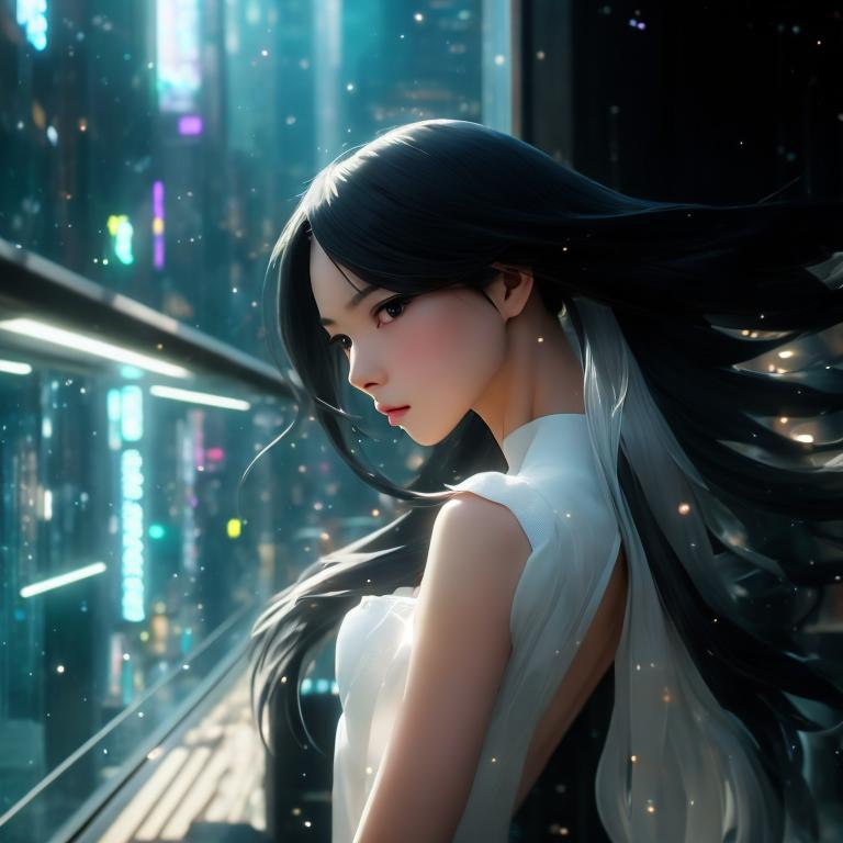 Prompt: woman  , real , human , long hair , ultrarealistic, perfect face, ultrafuturistic background

Illustration by Makoto shinkai.

heavenly beauty, 128k, 50mm, f/1. 4, high detail, sharp focus, perfect anatomy, highly detailed, detailed and high quality background, oil painting, digital painting, Trending on artstation, UHD, 128K, quality, Big Eyes, artgerm, highest quality stylized character concept masterpiece, award winning digital 3d, hyper-realistic, intricate, 128K, UHD, HDR, image of a gorgeous, beautiful, dirty, highly detailed face, hyper-realistic facial features, cinematic 3D volumetric,  3D anime girl, Full HD render + immense detail + dramatic lighting + well lit + fine | ultra - detailed realism, full body art, lighting, high - quality, engraved, ((photorealistic)), ((hyperrealistic))