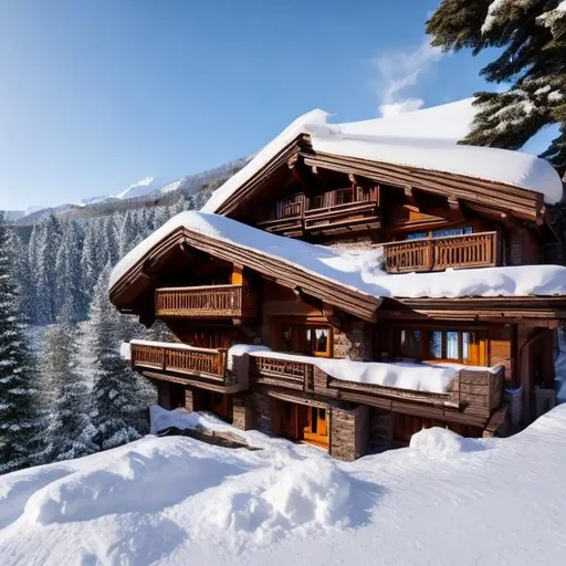 Prompt: Capture a precise, professional-grade in the highest possible quality photography chalet with a jacuzzi interior fluffy cozy window with view of a snowy mountain