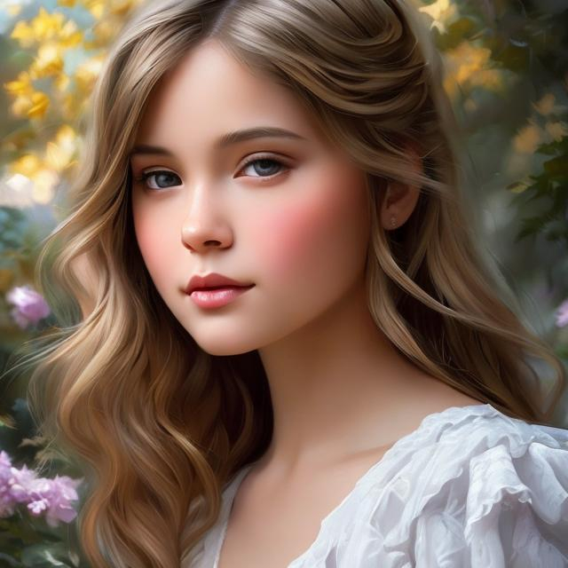 Prompt: a girl american portrait heavenly beauty, 128k, 50mm, f/1. 4, high detail, sharp focus, perfect anatomy, highly detailed, detailed and high quality background, oil painting, digital painting, Trending on artstation, UHD, 128K, quality, Big Eyes, artgerm, highest quality stylized character concept masterpiece, award winning digital 3d, hyper-realistic, intricate, 128K, UHD, HDR, image of a gorgeous, beautiful, dirty, highly detailed face, hyper-realistic facial features, cinematic 3D volumetric, illustration by Marc Simonetti, Carne Griffiths, Conrad Roset, 3D anime girl, Full HD render + immense detail + dramatic lighting + well lit + fine | ultra - detailed realism, full body art, lighting, high - quality, engraved, ((photorealistic)), ((hyperrealistic)), ((perfect eyes)), ((perfect skin)), ((perfect hair))