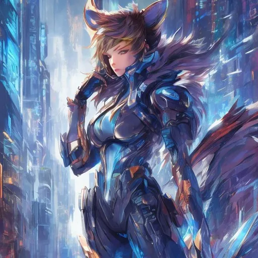 Prompt: blue, néon tech furry, husky , dynamic pose , background city futurist , UHD , 300k
illustration by Marc Simonetti Carne Griffiths, Conrad Roset, 3D anime girl, Full HD render + immense detail + dramatic lighting + well lit + fine | ultra - detailed realism, full body art, lighting, high - quality, engraved, ((photorealistic)), ((hyperrealistic)), ((perfect eyes)), ((perfect skin)), ((perfect hair)), ((perfect shadow)), ((perfect light)) 800k UHD 100mm. 4D. 300k, 50mm, f/1.4, sharp focus, reflections, high-quality background , UHD, sharp focus, reflections, high-quality background illustration by Marc Simonetti Carne Griffiths, Conrad Roset, 3D anime girl, Full HD render + immense detail + dramatic lighting + well lit + fine | ultra - detailed realism, full body art, lighting, high - quality, engraved, ((photorealistic)), ((hyperrealistic)), ((perfect eyes)), ((perfect skin)), ((perfect hair)), ((perfect shadow)), ((perfect light))