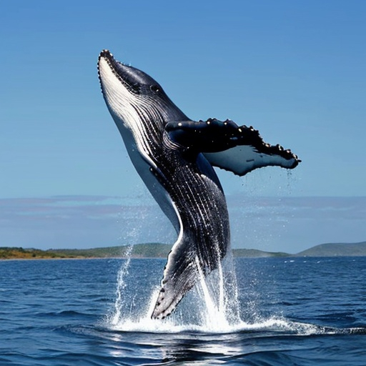 Prompt: a whale jumping out of the water