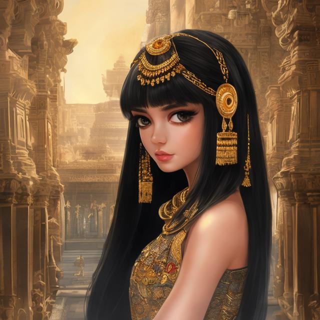 Prompt: Beautiful Cleopatra girl with dark skin black hair in a strait cut and big yellow eyes ,

Temple Architecture Backdrop background,

She wears a white dress


anime artwork with a realistic style, featuring detailed textures, lifelike shading, and accurate proportions,
 

16k, UHD, HDR10, 16K, ((Masterpiece)) , Absurdres,