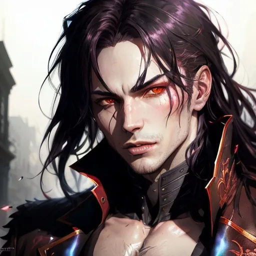 Prompt: vampire man illustration by Marc Simonetti Carne Griffiths, Conrad Roset, 3D anime girl, Full HD render + immense detail + dramatic lighting + well lit + fine | ultra - detailed realism, full body art, lighting, high - quality, engraved, ((photorealistic)), ((hyperrealistic)), ((perfect eyes)), ((perfect skin)), ((perfect hair)), ((perfect shadow)), ((perfect light))