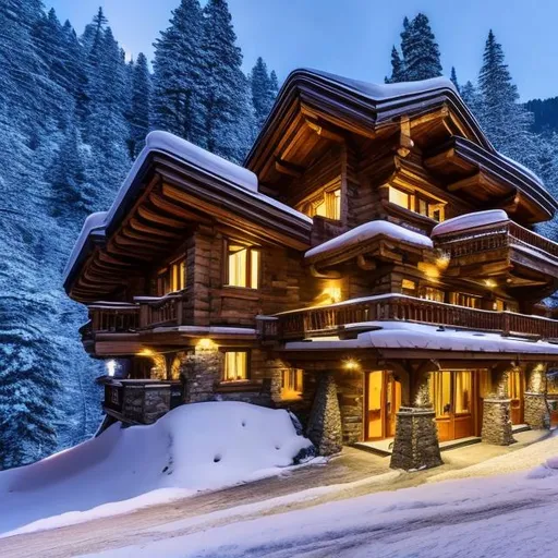 Prompt: Capture a precise, professional-grade in the highest possible quality photography chalet with a jacuzzi interior fluffy cozy window with view of a snowy mountain