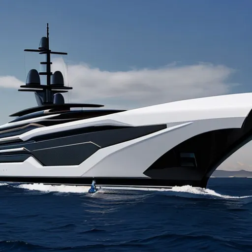 Prompt: luxurious futurist yacht