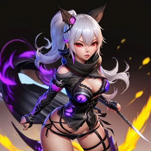 Prompt: TERA ninja elin class women sheriken
