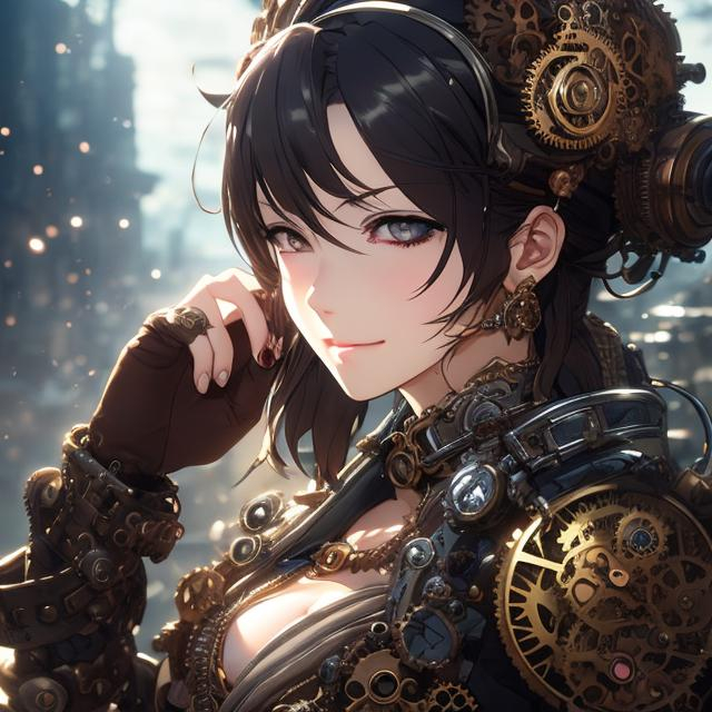 Prompt: women , brown short hair , eye with gears , steampunk outfit , light armor with big cleavage , steampunk contour earring , steampunk wings with gears

Illustration by Makoto shinkai.

heavenly beauty, 128k, 50mm, f/1. 4, high detail, sharp focus, perfect anatomy, highly detailed, detailed and high quality background, oil painting, digital painting, Trending on artstation, UHD, 128K, quality, Big Eyes, artgerm, highest quality stylized character concept masterpiece, award winning digital 3d, hyper-realistic, intricate, 128K, UHD, HDR, image of a gorgeous, beautiful, dirty, highly detailed face, hyper-realistic facial features, cinematic 3D volumetric,   Full HD render + immense detail + dramatic lighting + well lit + fine | ultra - detailed realism, full body art, lighting, high - quality, engraved, ((photorealistic)), ((hyperrealistic))

full color fractal Formula: z² + c + (z² + c) / (3z³ + c) background in voronoi sky and phoenix,  1little woman,(masterpiece, illustration, best quality:1.5), insanely beautiful black ice SKADI little woman, ice blue body painting, global illumination, finely detailed, beautiful defined detailed face, beautiful detailed eyes, beautiful detailed shading, highly Detailed body, finely detailed, (3_ice_crystal_halos), tilted halos, full body, body lightly covered with frost, frosty wild hair, ice elements, ice particles, snowy and icy atmosphere, , full body focus, beautifully detailed background, cinematic, 64K, UHD, by Li Yue
