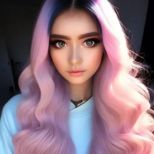 Prompt: Capture a precise, professional-grade in the highest possible quality photography of an long rainbow pastel haired young woman. she has a chest size D she wears light clothes
 
((She has long rainbow pastel hair .)). ((She has large eyes)). ((She's a little muscular with a tanned skin.)) ((She have large eyelashes, black rock make-up)). ((She's wearing a leather necklace, a white shirt and a red checkered jacket, a shorts grey jean.))((She have a rebellious look.))

The background is a dark nightclub, in which she dances

heavenly beauty, 128k, 50mm, f/1. 4, high detail, sharp focus, perfect anatomy, highly detailed, detailed and high quality background, oil painting, digital painting, Trending on artstation, UHD, 128K, quality, Big Eyes, artgerm, highest quality stylized character concept masterpiece, award winning digital 3d, hyper-realistic, intricate, 128K, UHD, HDR, image of a gorgeous, beautiful, dirty, highly detailed face, hyper-realistic facial features, cinematic 3D volumetric, illustration by Marc Simonetti, Carne Griffiths, Conrad Roset, 3D anime girl, Full HD render + immense detail + dramatic lighting + well lit + fine | ultra - detailed realism, full body art, lighting, high - quality, engraved, ((photorealistic)), ((hyperrealistic)),  ((perfect eyes)), ((perfect skin)), ((perfect hair))