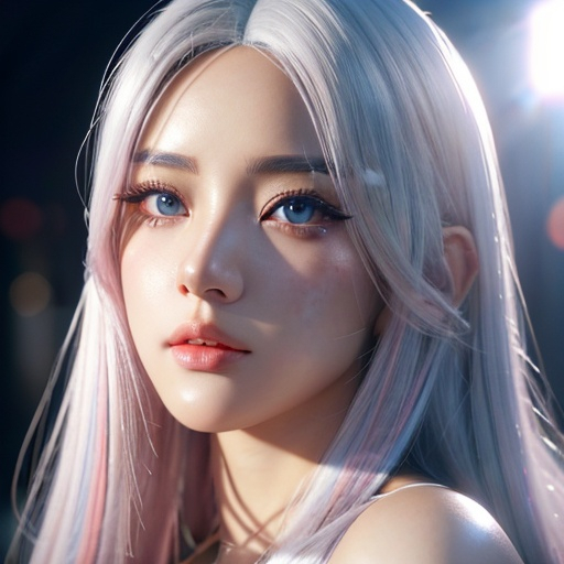 Prompt: a siren , woman, smooth soft skin, big dreamy eyes, black eye liner, pink long big lashes, fake eyelashes, beautiful intricate colored white hair, symmetrical, anime wide eyes, soft lighting, detailed face, by makoto shinkai, stanley artgerm lau, wlop, rossdraws, , looking into camera 
Heavenly beauty, 256k, 100cm, f/1. 10, high detail, sharp focus, perfect anatomy, highly detailed, detailed and high quality background, oil painting, digital painting, Trending on artstation, UHD, 128K, quality, Big Eyes, artgerm, highest quality stylized character concept masterpiece, award winning digital 3d, hyper-realistic, intricate, 256K, UHD, HDR, image of a gorgeous, beautiful, dirty, highly detailed face, hyper-realistic facial features, cinematic 4D volumetric,ultrarealistic, perfect face, ultrafuturistic background heavenly beauty, 256k, 100cm, f/1. 10, high detail, sharp focus, perfect anatomy, highly detailed, detailed and high quality background, digital painting, Trending on artstation, UHD, 128K, quality, Big Eyes, artgerm, highest quality stylized character concept masterpiece, award winning digital 4d, hyper-realistic, intricate, 256K, UHD, HDR, image of a gorgeous, beautiful, dirty, highly detailed face, hyper-realistic facial features, cinematic 4D volumetric, 4D anime girl, Full HD render + immense detail + dramatic lighting + well lit + fine | ultra - detailed realism, full body art, lighting, high - quality, engraved, ((photorealistic)), ((hyperrealistic))