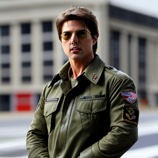 Prompt:  maveric ((tom cruise)) with a army coat