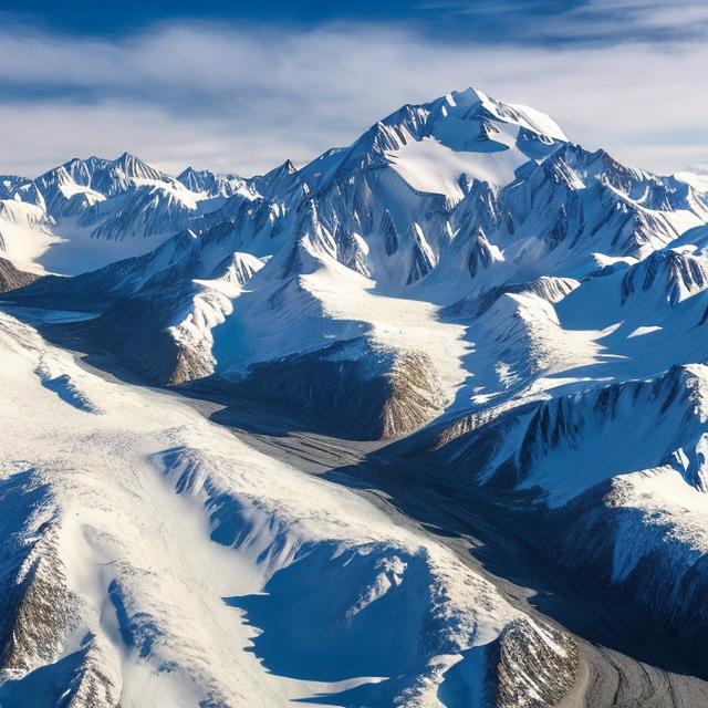 Prompt: Beautiful Alaskan Snowy Mountain Creation 